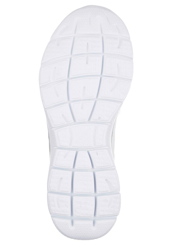 SKECHERS, sportiga damsneakers, med nappal&auml;derdetaljer VIT-SILVER